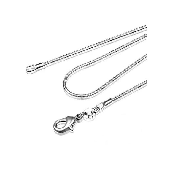 .8mm Sleek Snake Chain Necklace in 925 Sterling Silver – Unisex Italian Design with Lobster Clasp