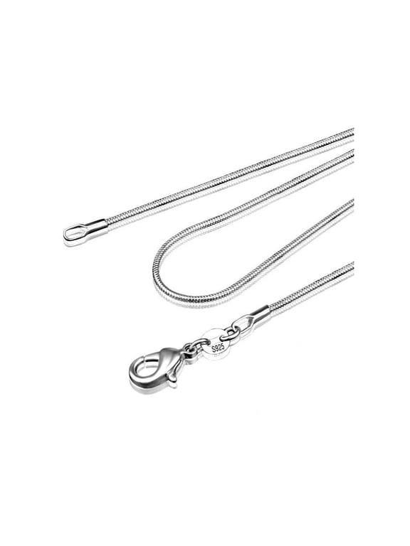 .8mm Sleek Snake Chain Necklace in 925 Sterling Silver – Unisex Italian Design with Lobster Clasp
