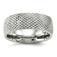 thumbnail image 1 of 8mm Stainless Steel Polished Textured Ring Size 13 Ring for Women, 1 of 2