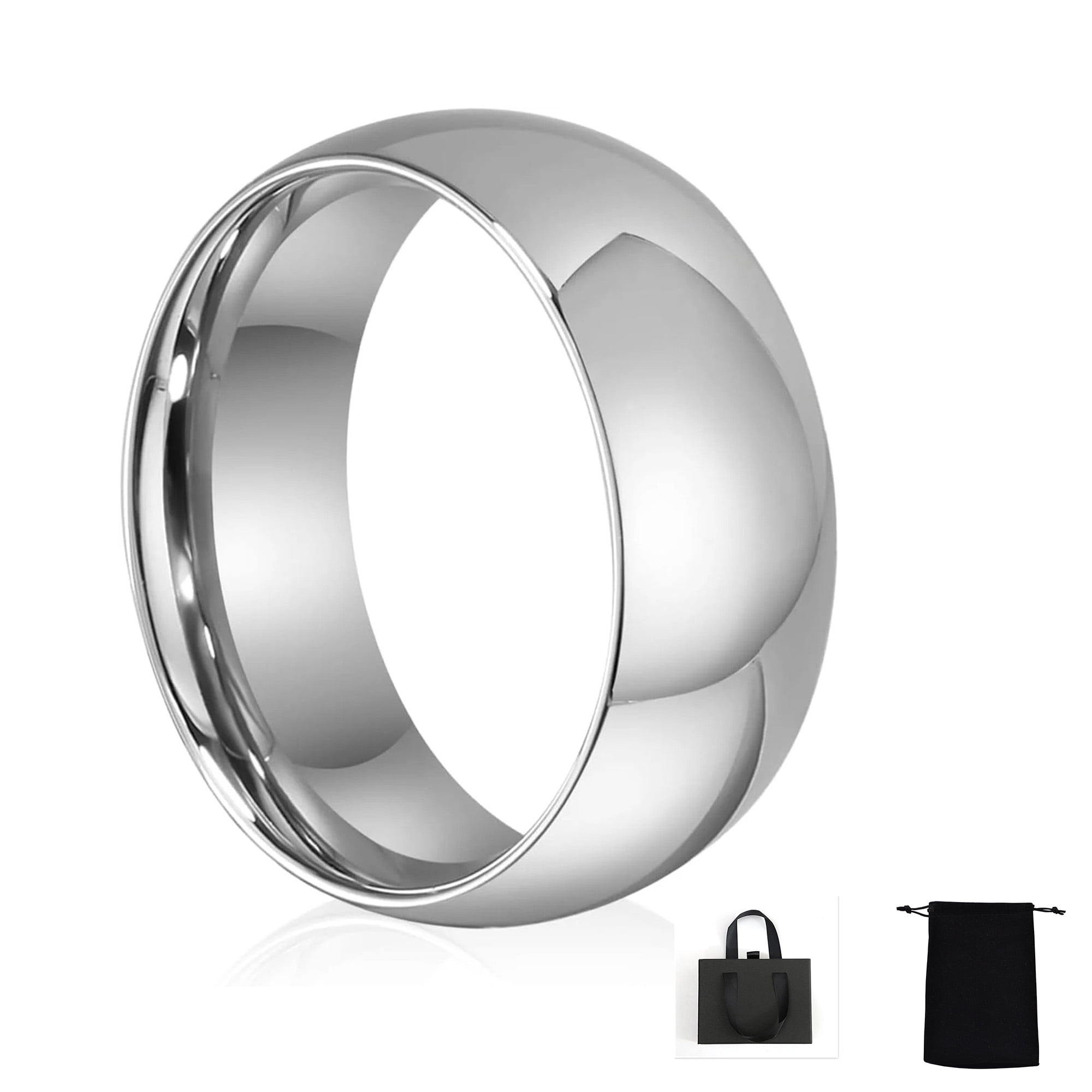 Corato Men's Tungsten Carbide Wedding Ring – 8mm Wide, Guitar String & Wood Inlay, Gold Plated