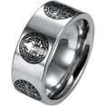 thumbnail image 1 of 8mm Stainless Steel Saint Benedict Exorcism Ring Jesus Cross Demon Protection CSBP, 1 of 2