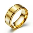 thumbnail image 1 of 8mm Stainless Steel Smooth Band Male's Silver/Gold/Black Polished Ring Size 7-12, 1 of 6