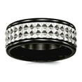 thumbnail image 1 of 8mm Stainless Steel Textured Polished Black Ip Texturted Ring Size 12.5 Ring for Women, 1 of 2