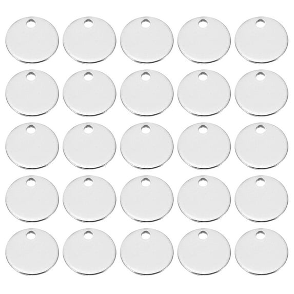 8mm Steel Disc, 200pcs Round Metal Stamping Blanks Tags Circle Metal Plate DIY for Laser Engraving Stamping, Silvery