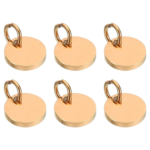 8mm Steel Disc 6pcs Stainless Steel Stamping Blanks Tags for Laser Engraving Stamping Jewelry Making Rose Gold