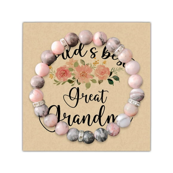 8mm Stone Bracelet With Card Friendship Bead Stretch Bracelet For Couples And