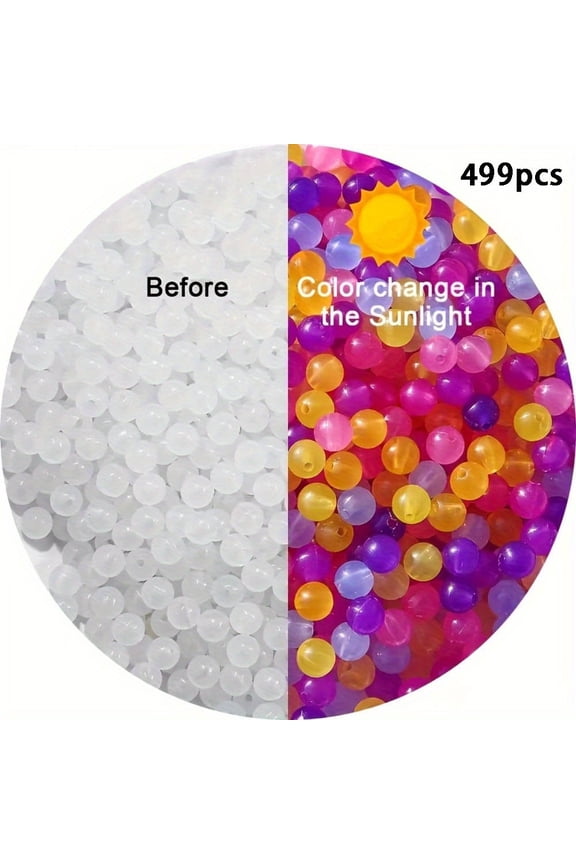 8mm Sun-Sensing Color-Changing Acrylic Beads - /Heat-Activated Multi-Color Gradient Round Beads for DIY Jewelry Making, Bracelets, Necklaces - Chameleon Beads for Charm Bracelets & Keychains
