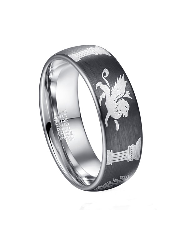 8mm Surface Lasa Electric Black Laser Pattern Tungsten Ring