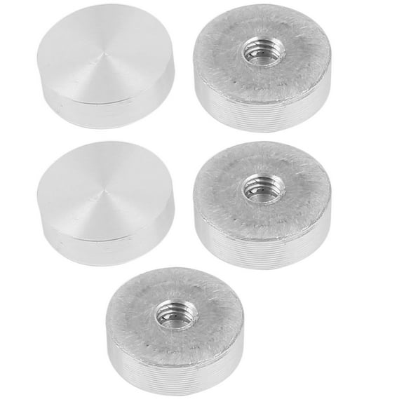 8mm Thread 25mm Dia Round Shaped Aluminum Disc Hardware 5pcs for Glass Table