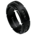 thumbnail image 1 of 8mm Titanium Band Black IP Plated Titanium Ring with 18 Black CZs Wedding Band Ring Men Or Ladies, 1 of 6