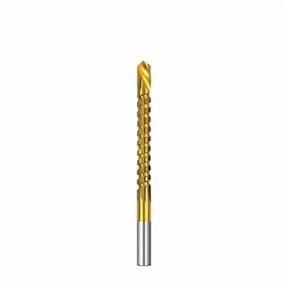 8mm Titanium Coated Spiral Jagged Saw Drill Bit, Multi-Function Twist Composite Drill Bit with 135 Split Point Round Shank for Wood Plastic Soft Aluminum Alloy Cutting Drilling