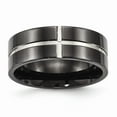 thumbnail image 1 of 8mm Titanium Polished Black Ip Grooved Comfort Back Ring - Size 10, 1 of 2
