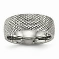 thumbnail image 1 of 8mm Titanium Polished Textured Ring - Size 11, 1 of 2