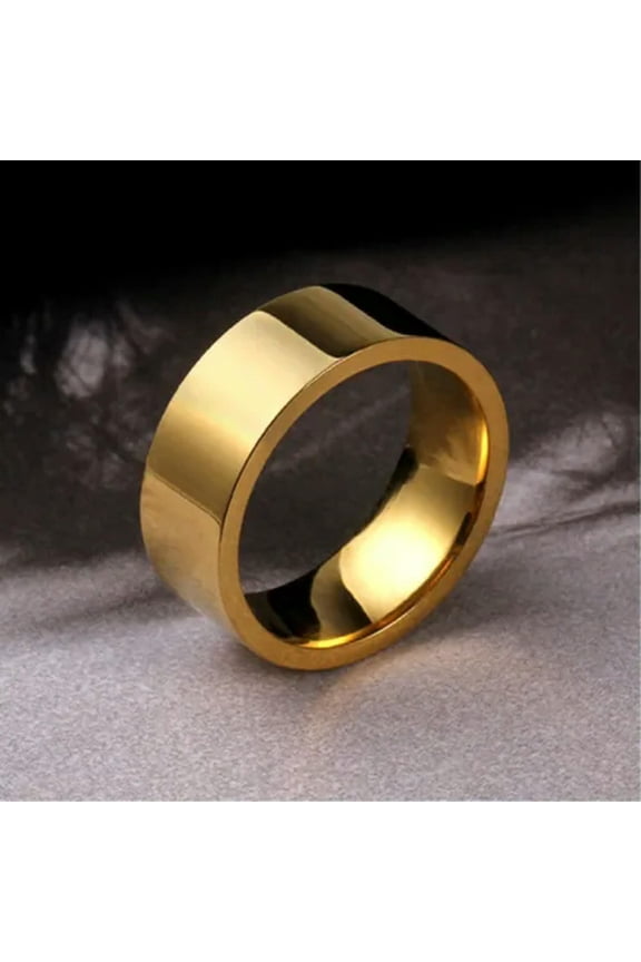 8mm Titanium Steel Blue/Gold/Silver/Rainbow Bands Men's Polished Ring Size 7-12