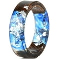 thumbnail image 1 of 8mm Transparent Acrylic Resin Wood Ocean Style Wedding Band Anniversary Ring, 1 of 2