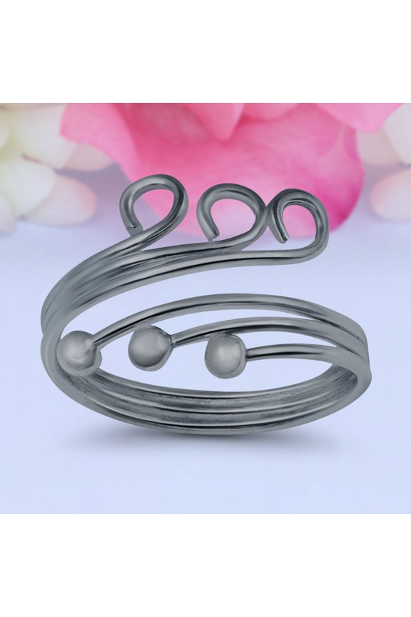 8mm Triple Band Toe Ring 925 Sterling Silver Thin Adjustable Stylish Rings For Women