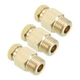 thumbnail image 1 of 8mm Tube OD 1/4 BSP Male Thread Brass Tube Compression Fitting Connector, Gold Tone 3 Pack, 1 of 5