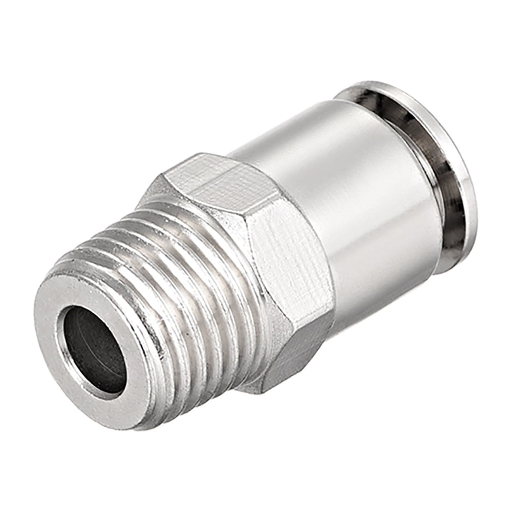 8mm Tube to 1/4NPT Push Lock Fittings,Brass Nickel Plated Extended Air