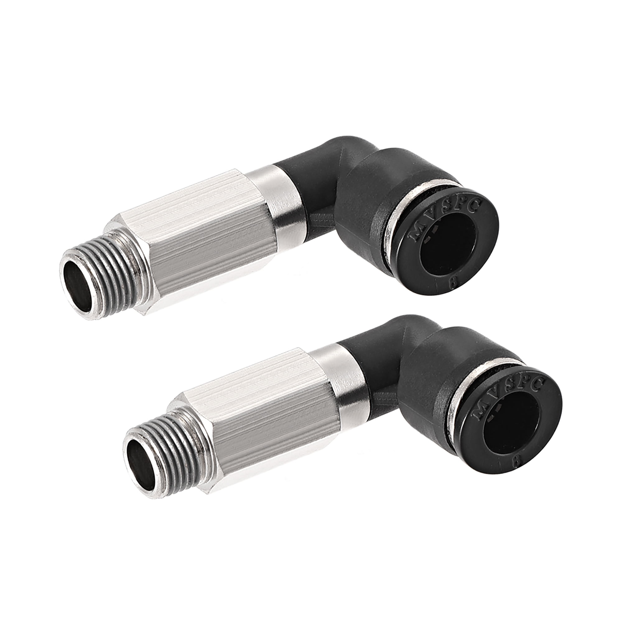 Uxcell 8mm Push-to-Connect Elbow Fittings – 90° Swivel, Plastic, For Pneumatic Tubing (2 Pack)