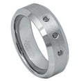 thumbnail image 1 of 8mm Tungsten Carbide Brushed Center FinishWedding band Ring for Men and Ladies, 1 of 6