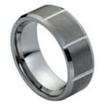 thumbnail image 1 of 8mm Tungsten Carbide Multiple Vertical Grooves Brushed Center Beveled Edge Wedding band Ring for Men and Ladies, 1 of 6