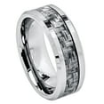 thumbnail image 1 of 8mm Tungsten Carbide SDark Grey Carbon Fiber Weave Inlay Wedding band Ring for Men and Ladies, 1 of 6