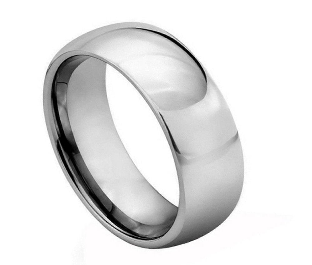 8mm Tungsten Carbide classic Comfort Fit high polish Wedding Band Ring For Men or Ladies