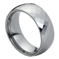 thumbnail image 1 of 8mm Tungsten Carbide high polish facets Pattern Design Wedding Band Ring For Men or Ladies, 1 of 3