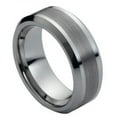 thumbnail image 1 of 8mm Tungsten Carbide polished with double brushed lines Wedding Band Ring For Men or Ladies, 1 of 3