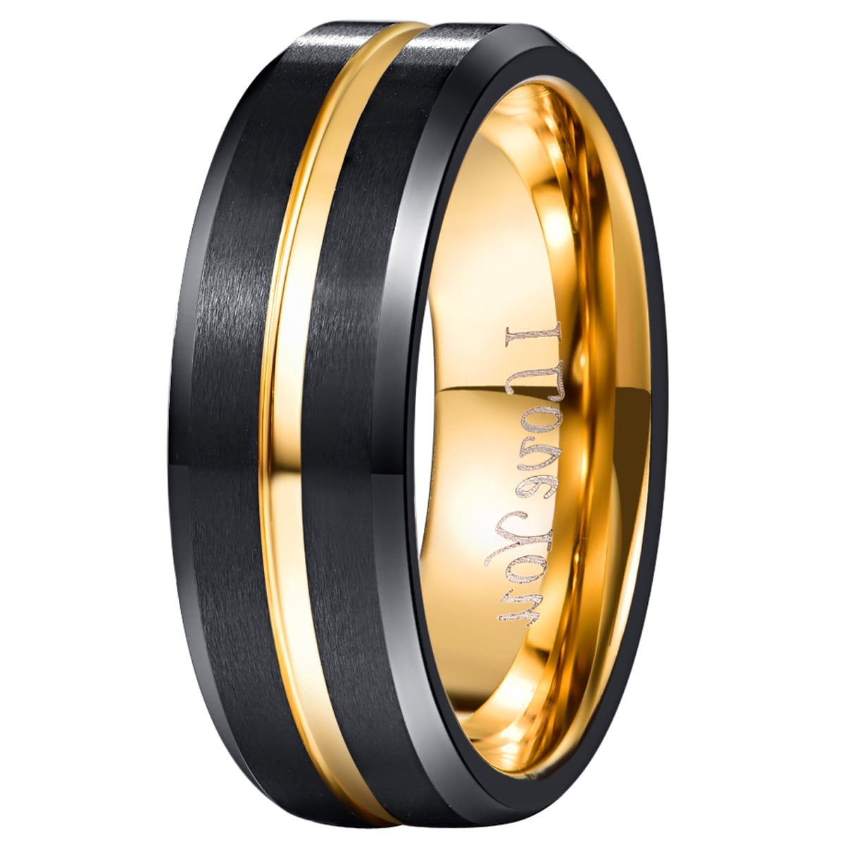 QUEENWISH 8mm Tungsten Ring - Blue Silver Two Tone Wedding Band For Men & Women, Size 5 To 14