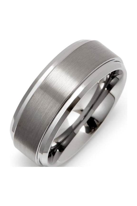 8mm Tungsten Ring with Raised Center, ring sizes 9 to 13