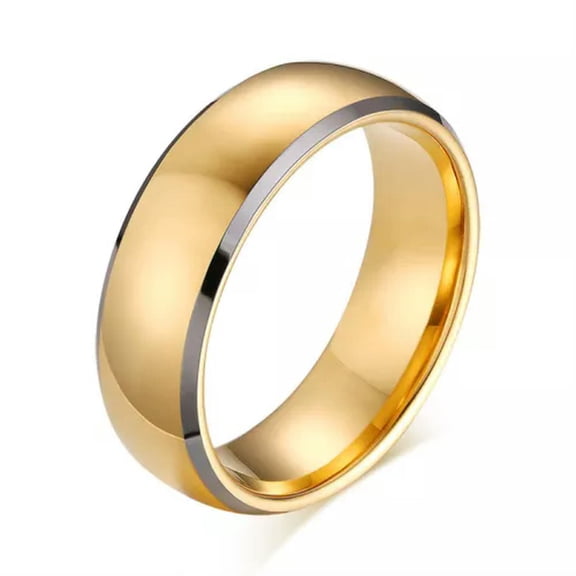 8mm Wedding Anniversary Band Wedding Gold Plated Tungsten Carbide Ring Size 7-13