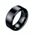 thumbnail image 1 of 8mm Wedding Band Ring Womens Mens Black Stainless Steel Ginger Lyne Collection, 1 of 5