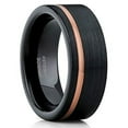 thumbnail image 1 of 8mm Wedding Ring,Black Tungsten Ring,Engagement RingRose Gold Wedding Band,Anniversary Ring,Brush, 1 of 4