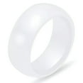 thumbnail image 1 of 8mm White/Black/Pink Ceramic Wedding Band Women's Party Engagement Ring Size 6-9, 1 of 6