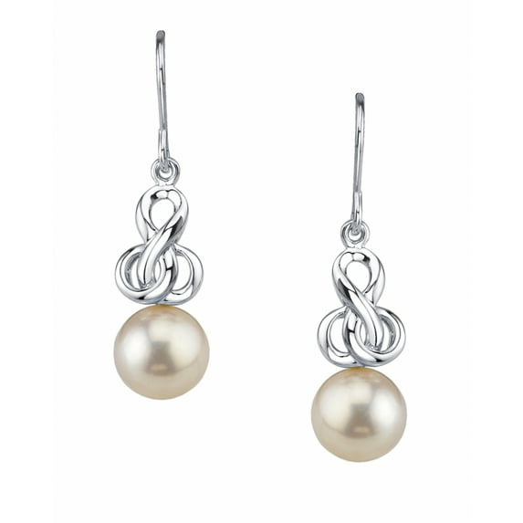 8mm White Freshwater Cultured Pearl Adrian Earrings