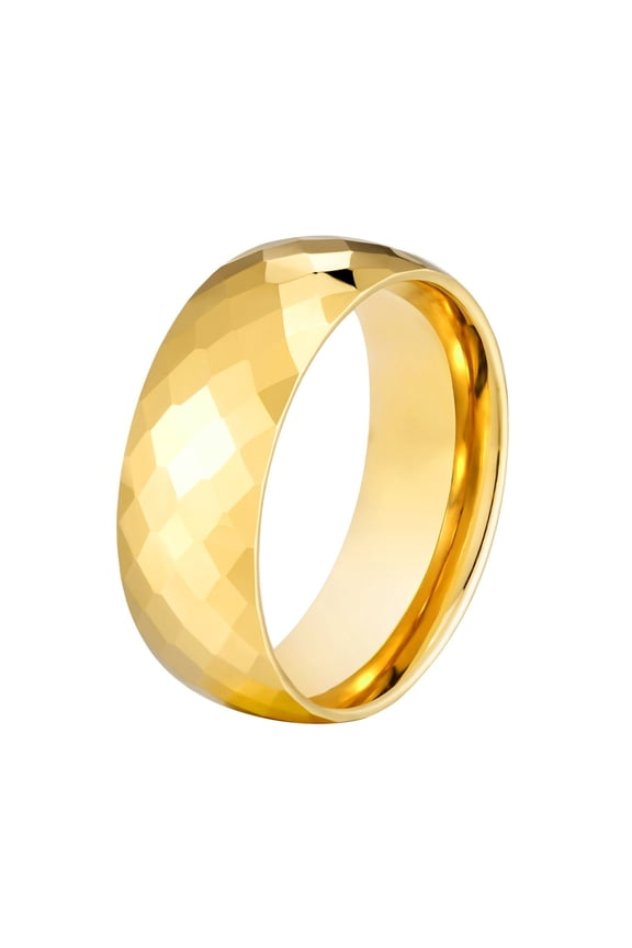 8mm Wide Men's and Women's Simple Diamond-shaped Cut Tungsten Steel Index Finger Ring