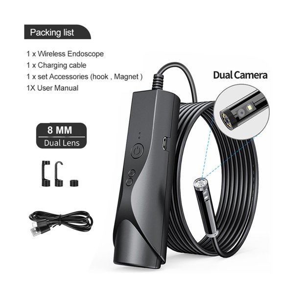 8mm Wifi Endoscope Camera IP67 Waterproof WiFi Borescope 1080P HD Single& Dual Inspection Camera ,Various Applicable