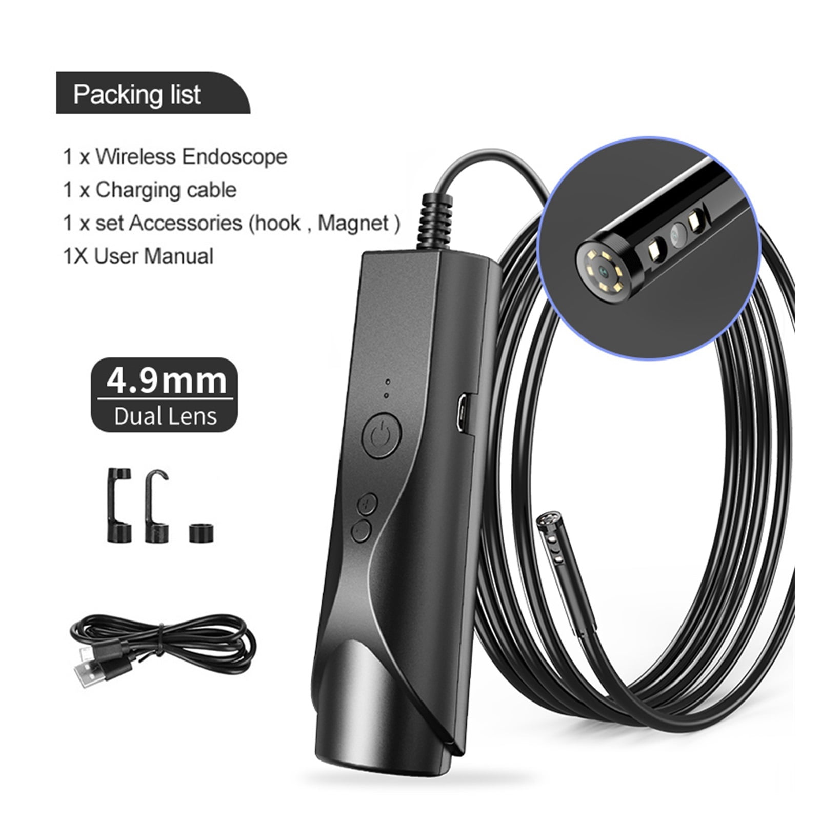 8mm Wifi Endoscope Camera IP67 Waterproof WiFi Borescope 1080P HD Single& Dual Inspection Camera ,Various Applicable