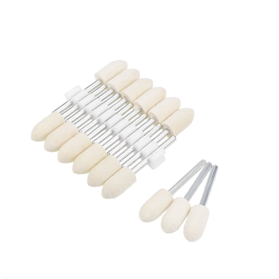 8mm Wool Felt Mounted Points Tapered Polishing Buffing Wheels Grinding Head with 1/8-inch Shank for Rotary Tool 15 Pcs