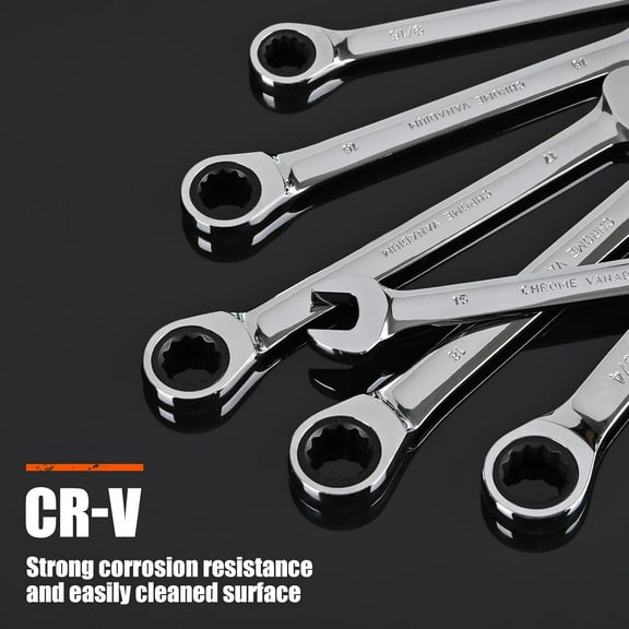8mm Wrench and 10mm Ratchet wrench, Metric Ratcheting Wrench Set, Industrial Grade Gear Spanner with 12 Point Box End, 72-Teeth Ratchet, Chrome Vanadium Steel