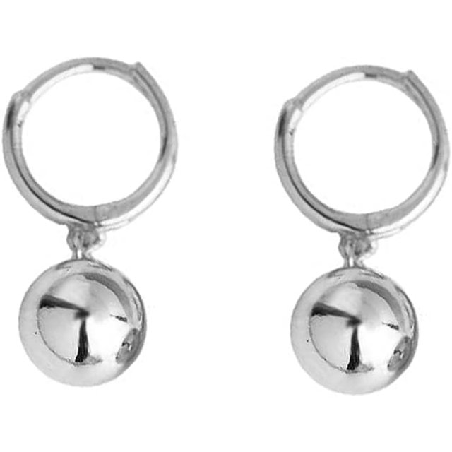 8mm ball Dangle Drop 8.9mm Small Hoop Cuff Earrings for Women Teen