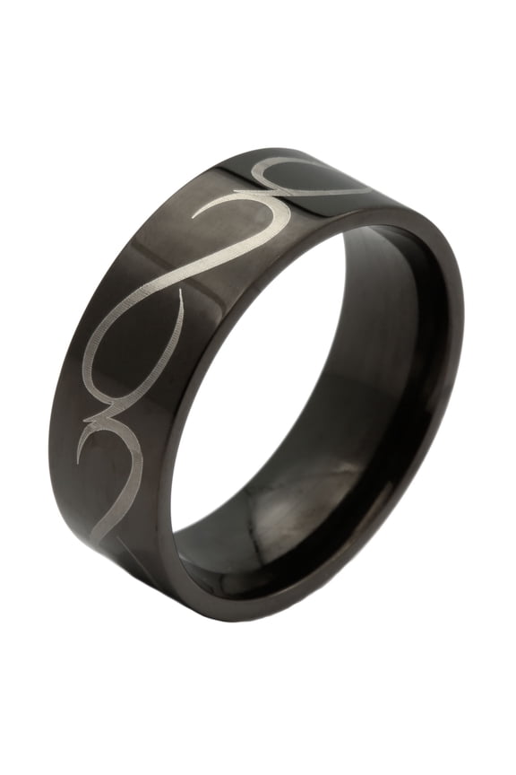 8mm ip Black Stainless Steel Band Infinity Design
