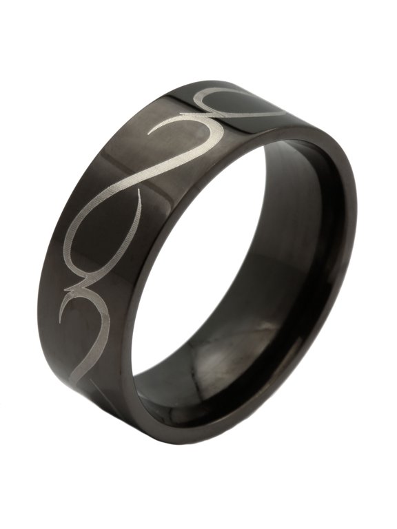8mm ip Black Stainless Steel Band Infinity Design