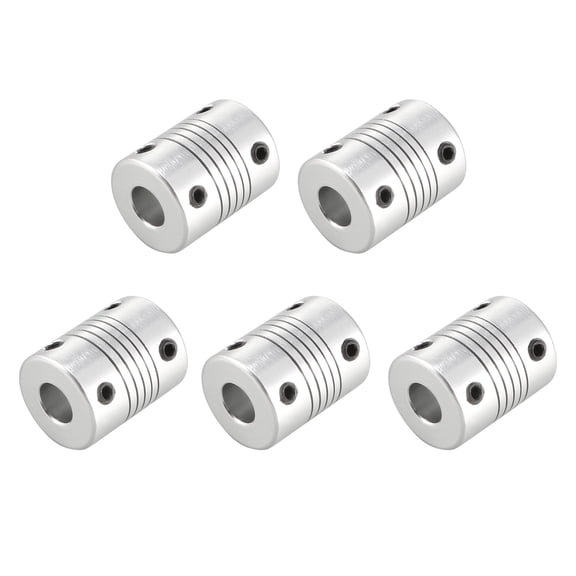 8mm to 10mm Aluminum Alloy Shaft Coupling Flexible Coupler Motor Connector Joint L25xD19 5pcs