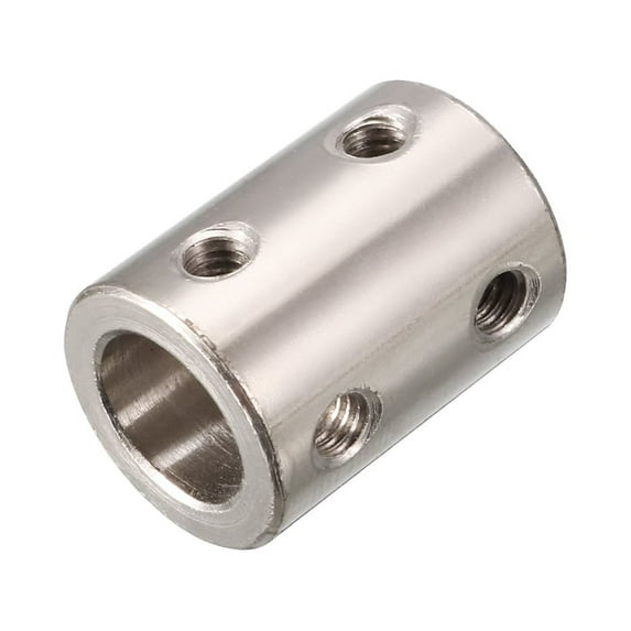 8mm to 10mm Bore Rigid Coupling 22mm Length 16mm Diameter Motor Robot Shaft Coupler Connector C45 Steel Silver Tone