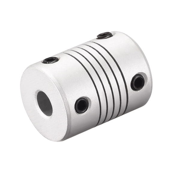 8mm to 9mm Aluminum Alloy Shaft Coupling Flexible Coupler Motor Connector Joint L25xD19 Silver