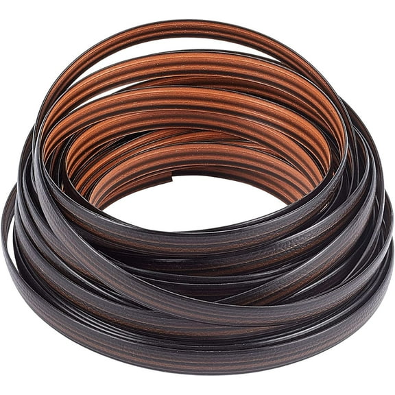 8mm x 10m Gradient Rattan Weaving Wicker Repair Material Synthetic Rattan Plastic Flat Polyethylene Woven Knit for Repair Home Furniture Chair Table Storage Basket Weaving Crafts(Coffee)