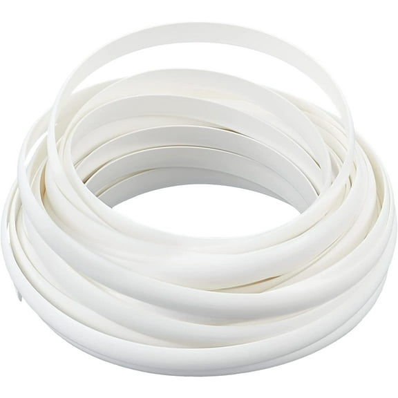 8mm x 10m Rattan Weaving Wicker Repair Material Synthetic Rattan Plastic Flat Polyethylene Woven Knit Vinyl for Repair DIY Home Furniture Chair Table Storage Basket Weaving Crafts(White DIY