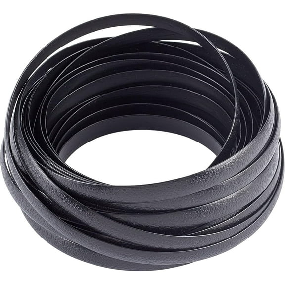 8mm x 10m Rattan Weaving Wicker Repair Material Synthetic Rattan Plastic Flat Polyethylene Woven Knit Vinyl for Repair DIY Home Furniture Chair Table Storage Basket Weaving Crafts(Black DIY